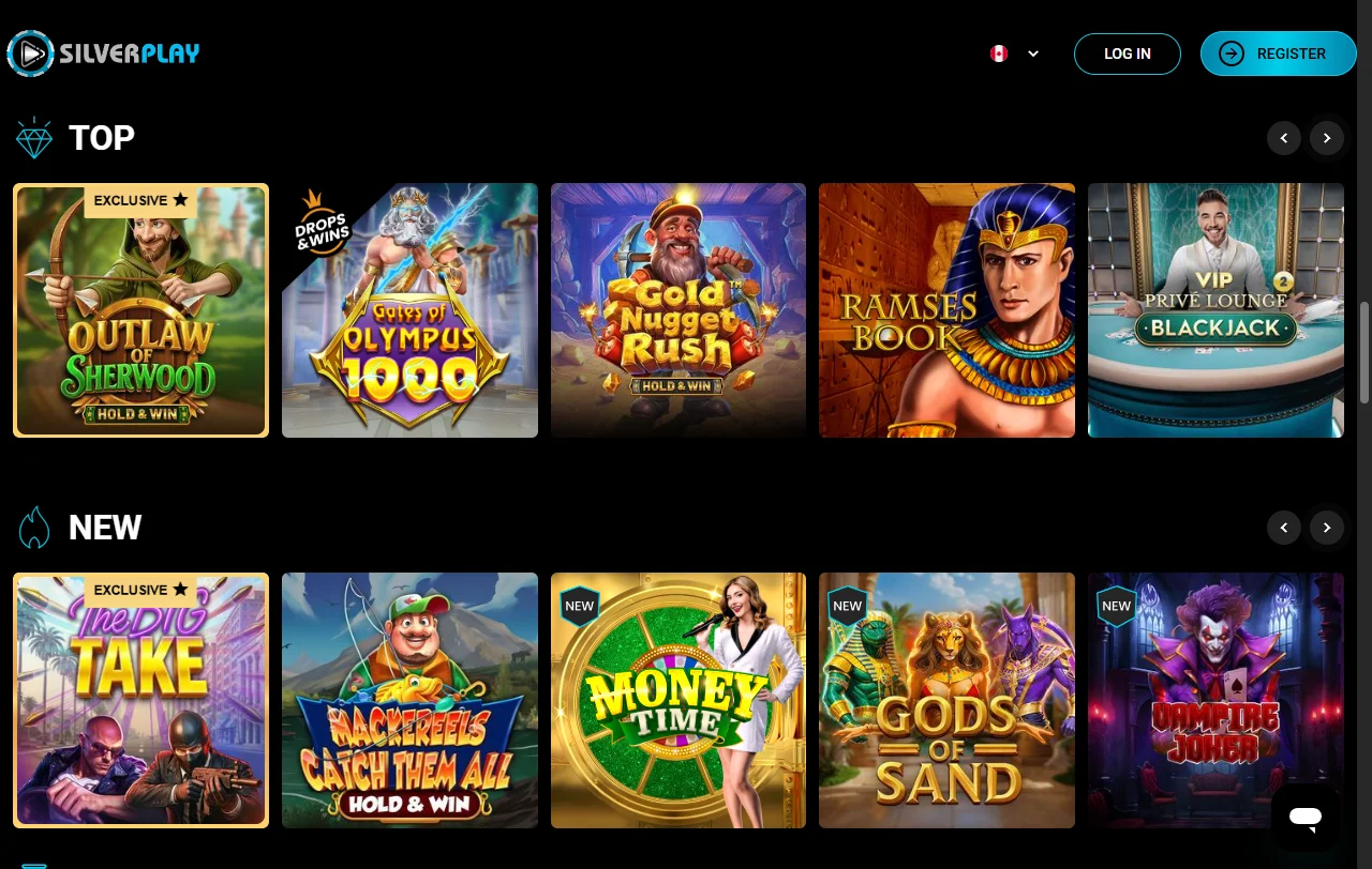 SilverPlay Casino slots, live tables and mixed entertainment offering