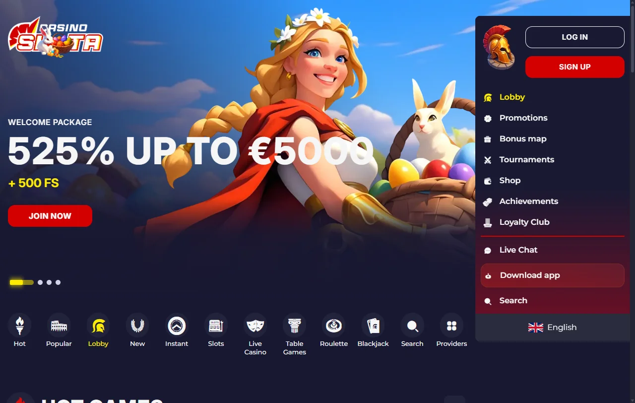 Slota Casino overview for India players and review context