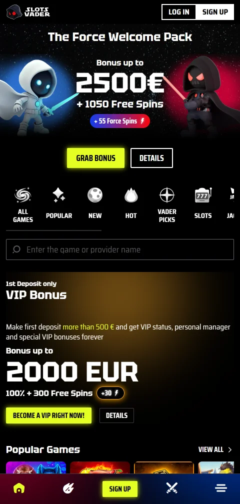 SlotsVader Casino mobile access and browser play for Indian users
