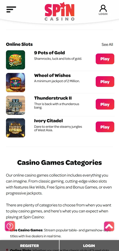Spin Casino deposits, withdrawals and payment methods explained