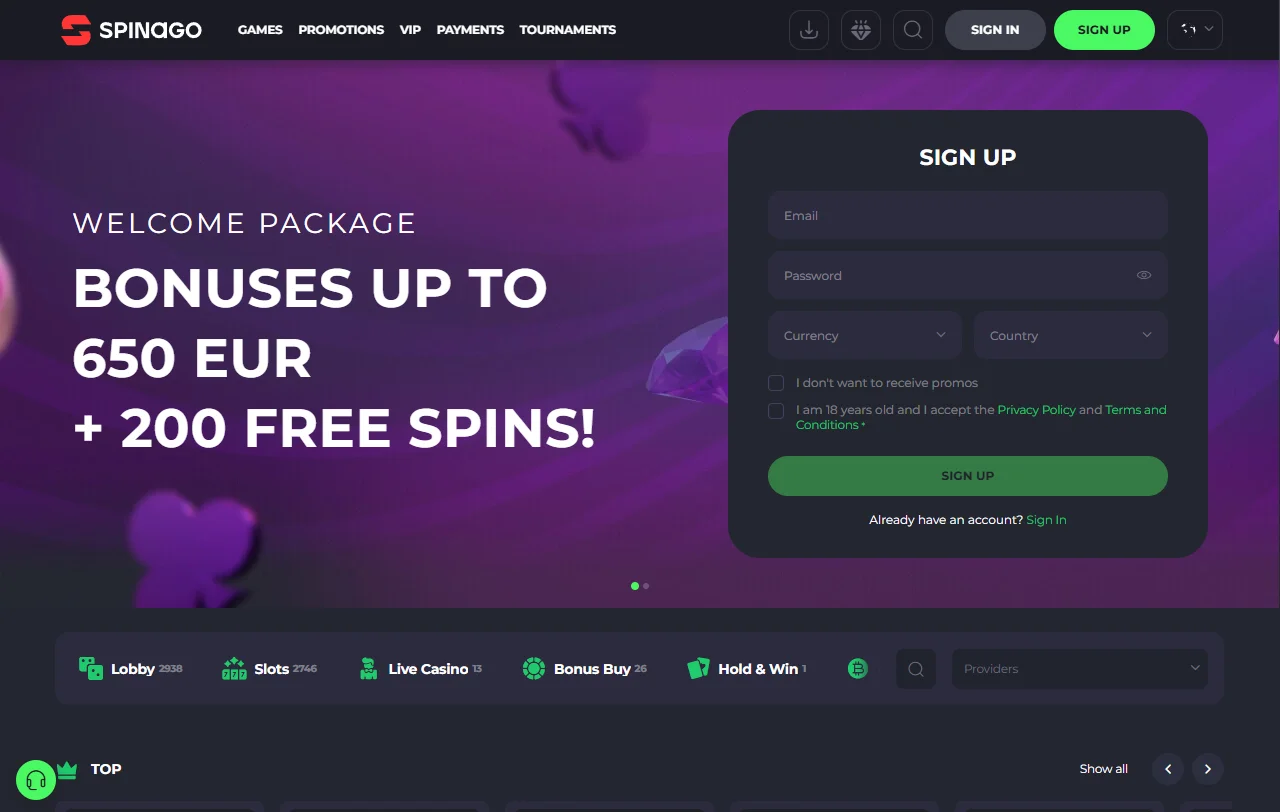 Spinago Casino review overview for India players and comparison