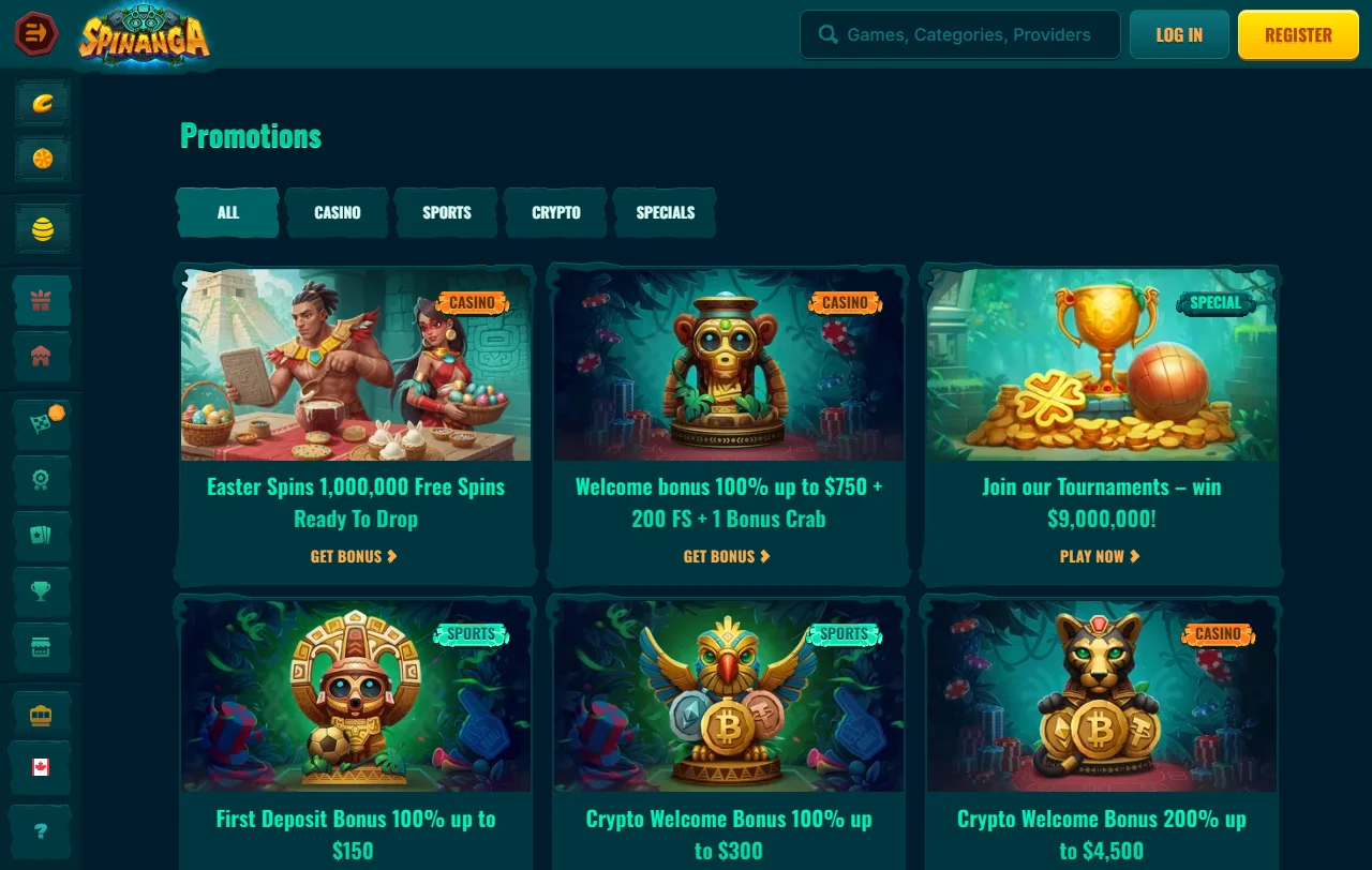 Spinanga Casino analysis of slots, live tables and provider variety