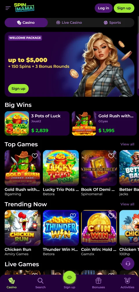 Spinmama Casino mobile access for India players using browser-based play