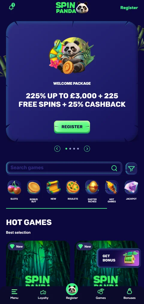 SpinPanda Casino mobile play on smartphone with browser access