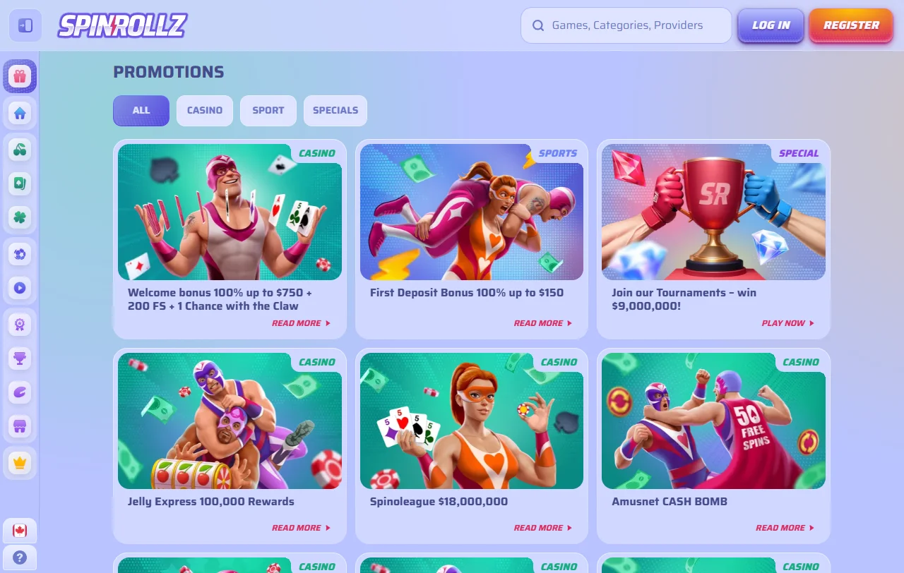 SpinRollz Casino games and provider coverage for players