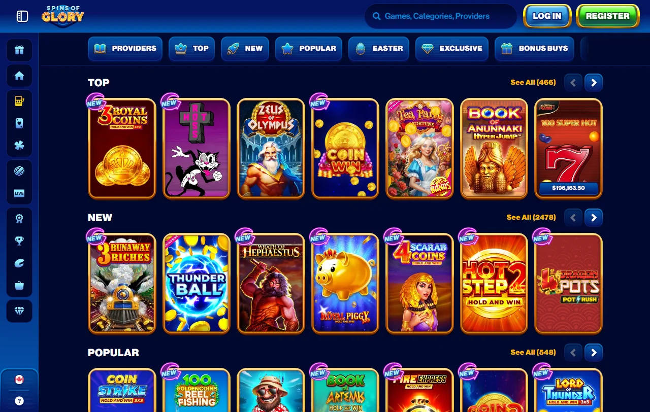 Spins of Glory Casino bonus offers and terms