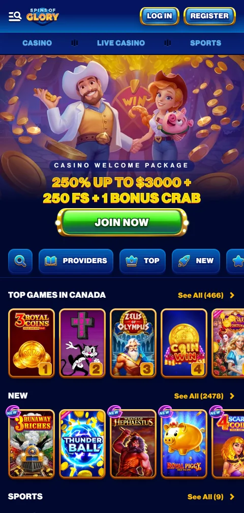 Spins of Glory Casino mobile access for India players