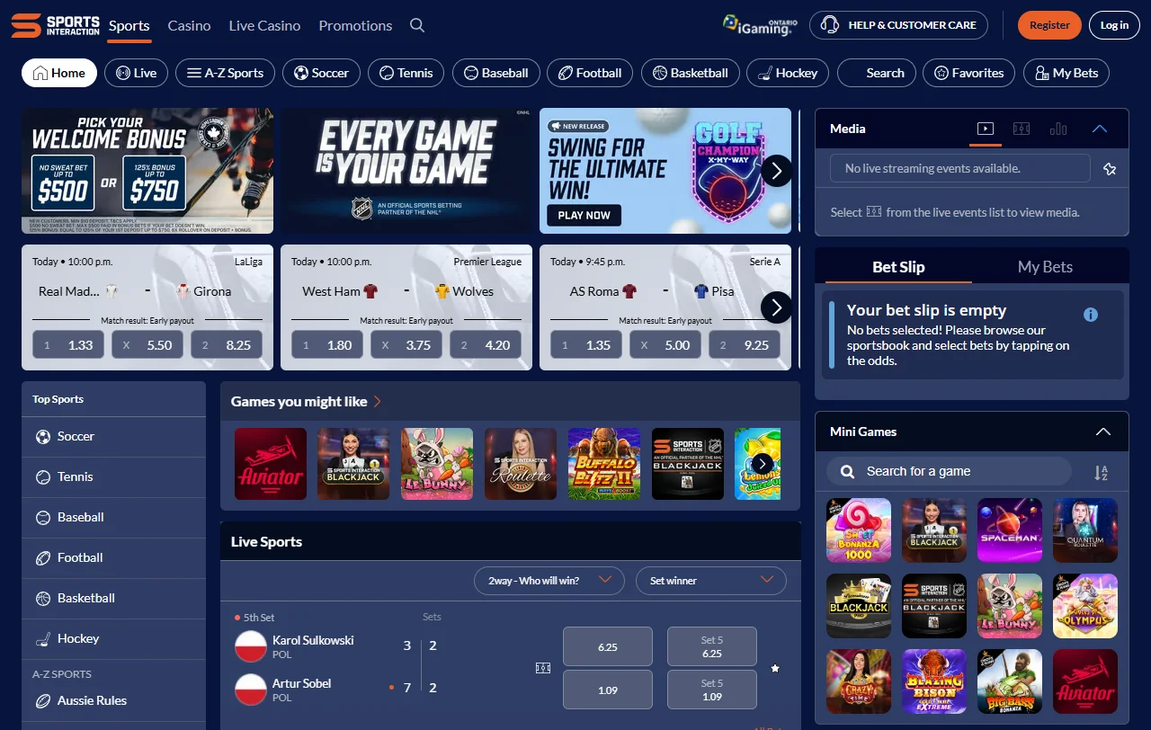 Sports Interaction Casino review for India players and platform analysis