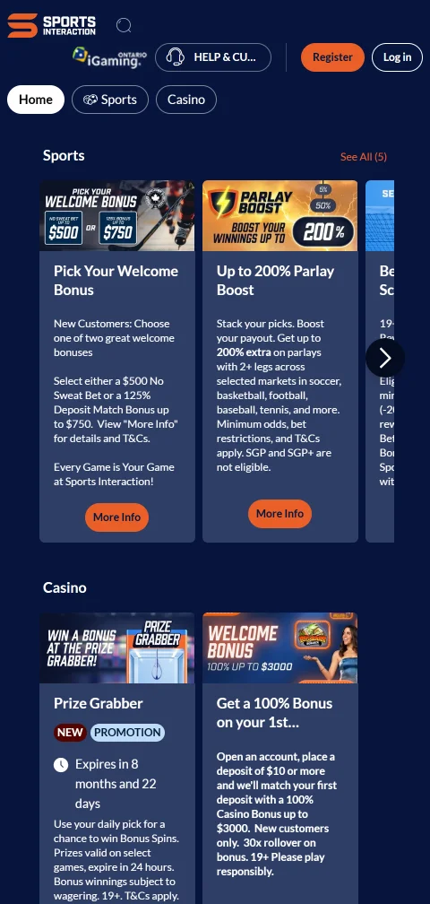 Sports Interaction Casino security, licence and player protection focus