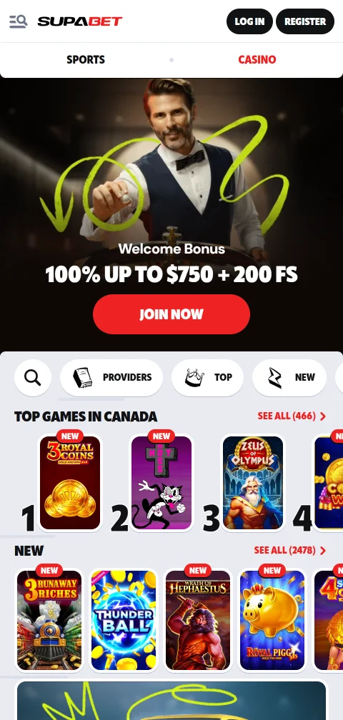 Supabet Casino mobile access and browser play for India