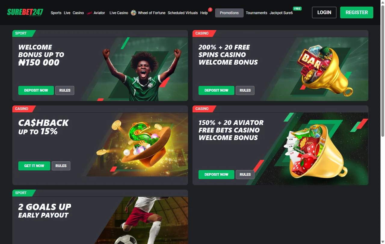 SureBet247 Casino bonuses promotions and welcome offer details