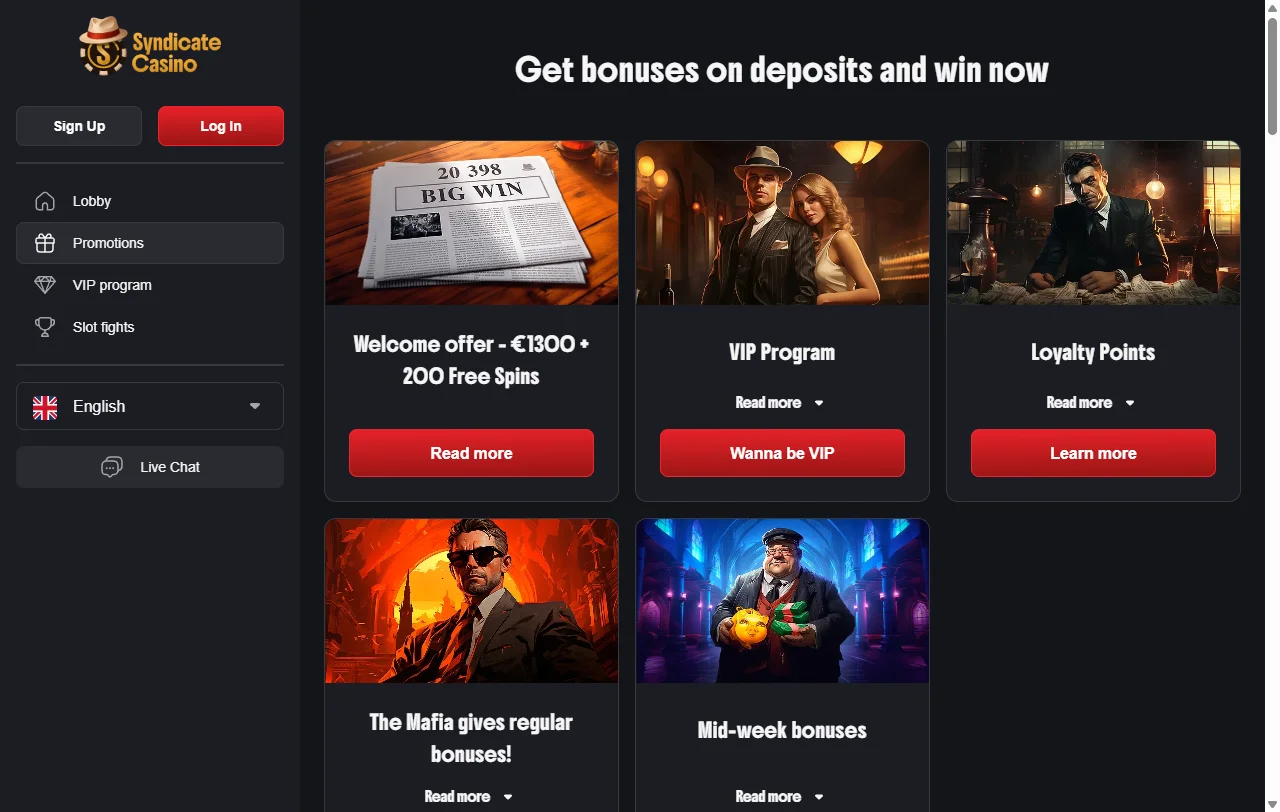 Syndicate Casino bonus and promotion analysis for cautious players