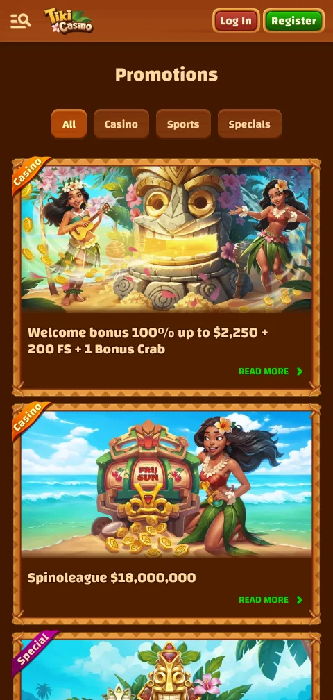 Tiki Casino deposit and withdrawal methods for Indian players