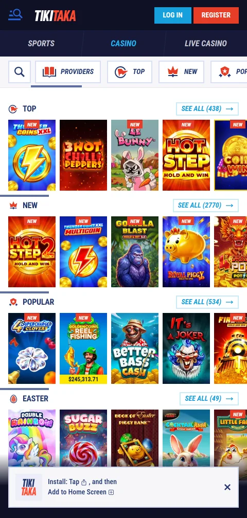 TikiTaka Casino deposits, withdrawals and payment method details