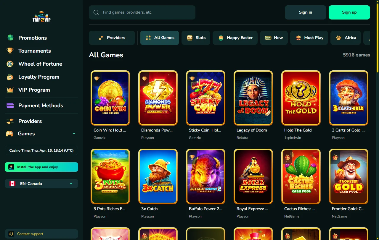 Trip2Vip Casino bonuses and welcome offer details for Indian players