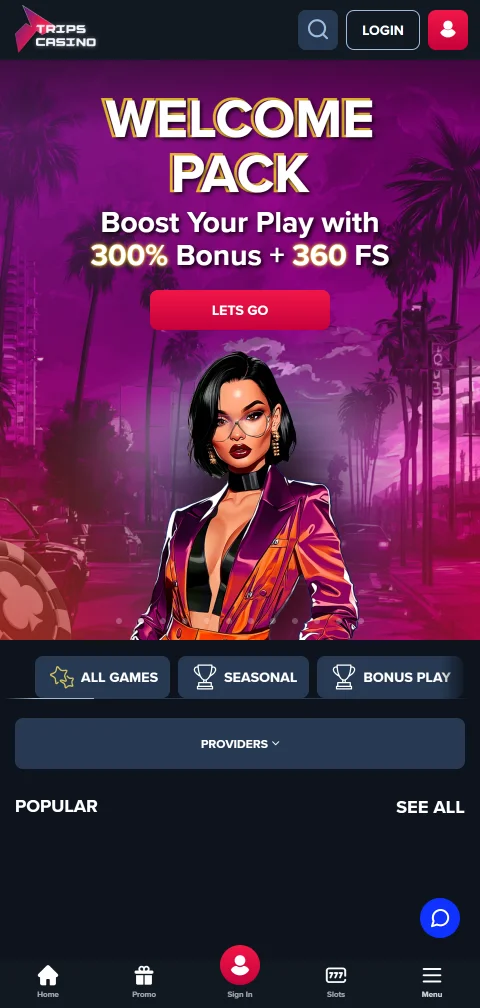 Trips Casino mobile access for smartphone play and usability