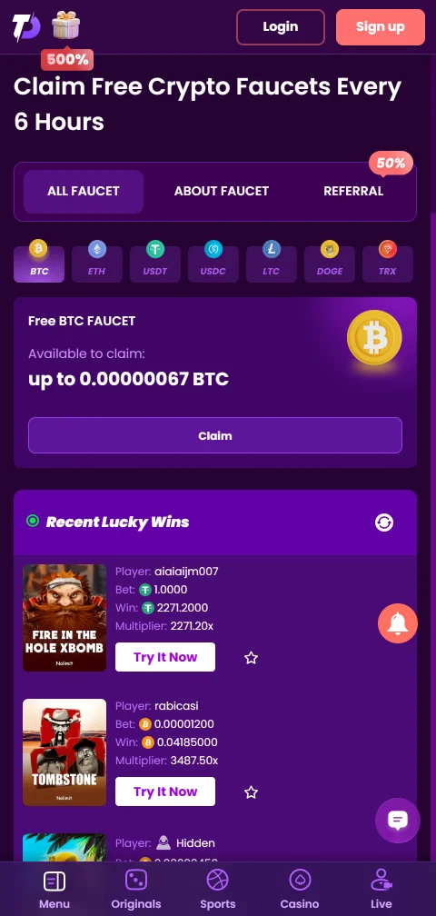 Trust Dice Casino banking options with deposits and withdrawals
