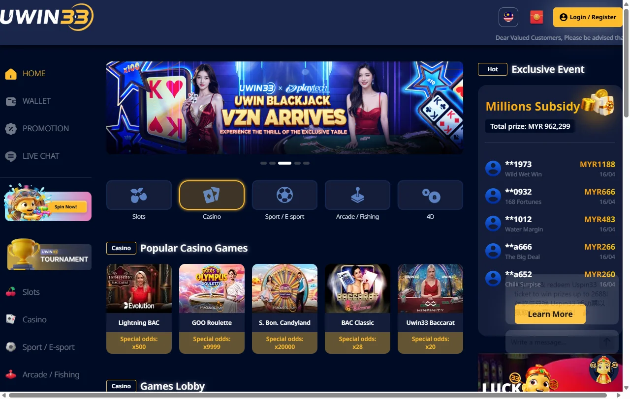 Uwin33 Casino bonus terms and promotional structure explained for players