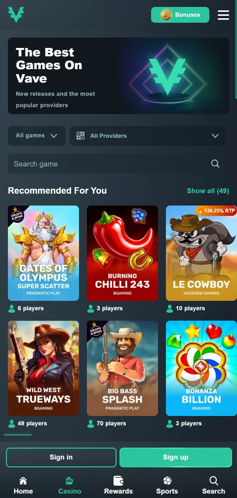 Vave Casino security, licence and player protection details