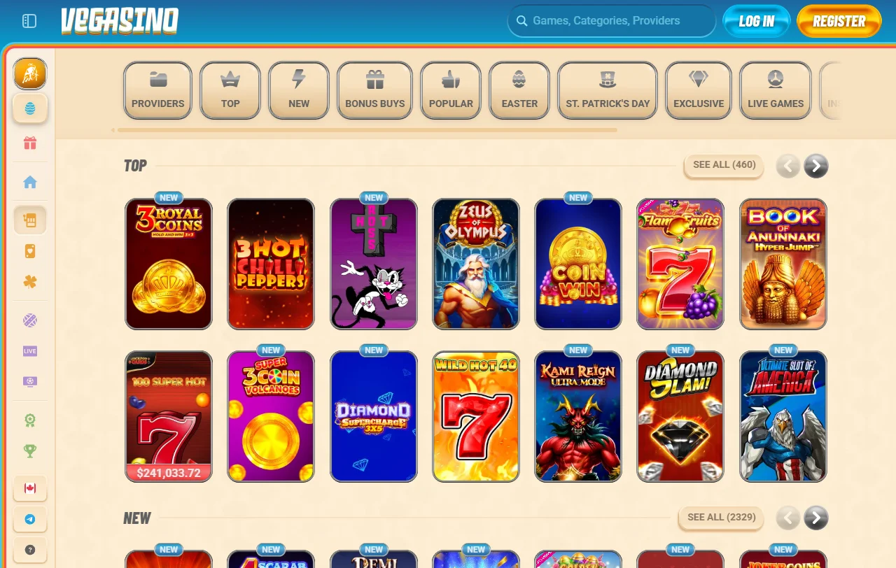Vegasino Casino games and live table coverage for Indian readers
