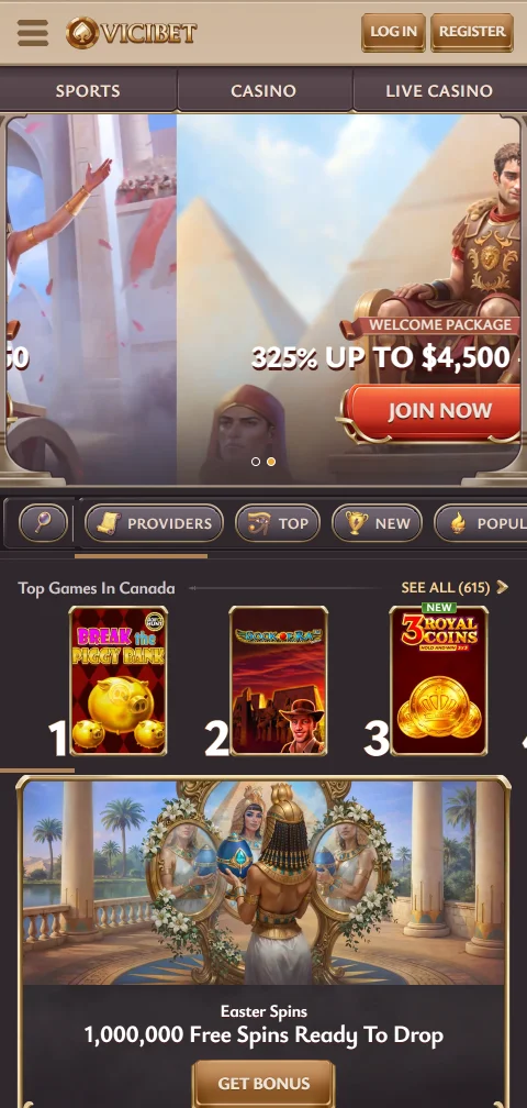 ViciBet Casino mobile access and gaming on smaller screens