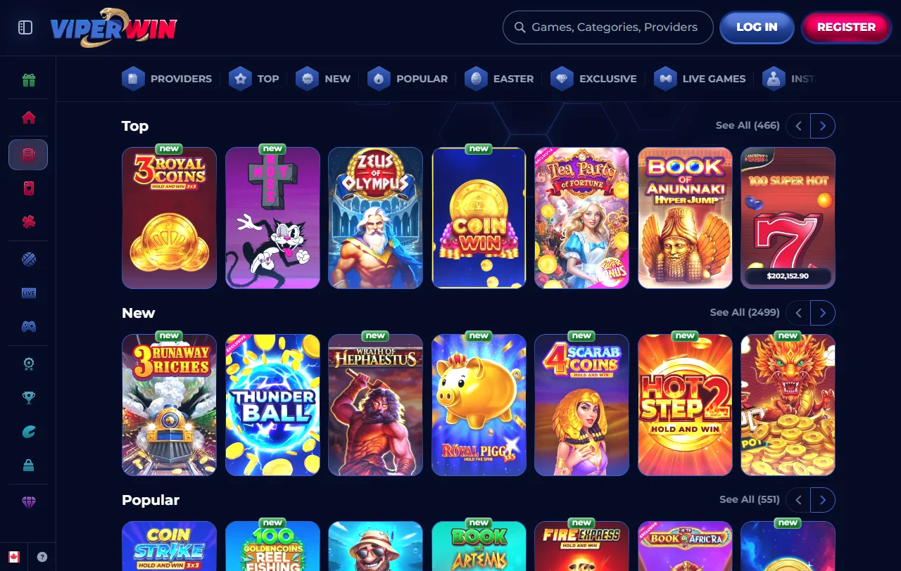 ViperWin Casino games and entertainment range analysed for players