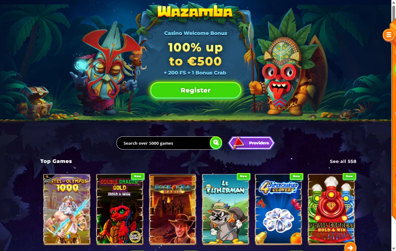 Wazamba Casino review with broad game library and bonus terms