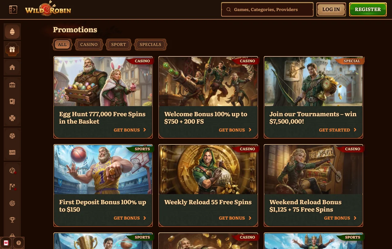 Wild Robin Casino bonus structure and wagering overview