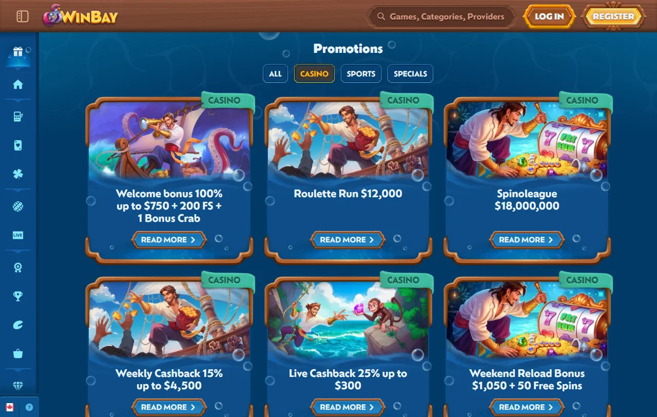 WinBay Casino game selection and provider coverage analysis