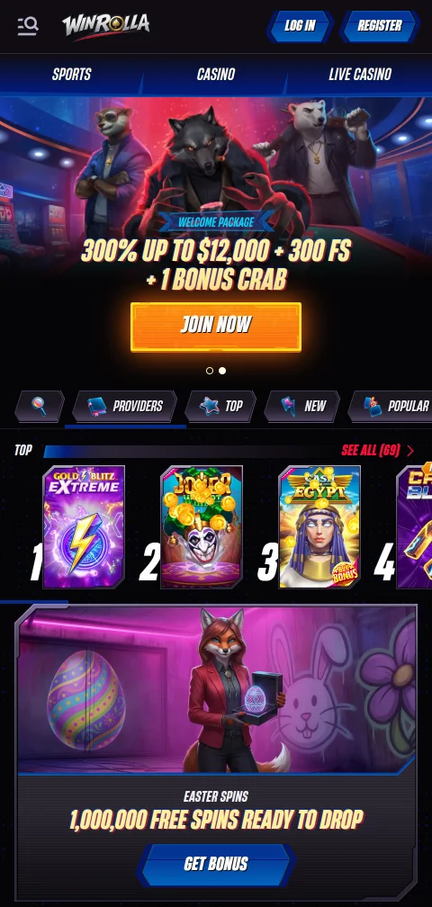 WinRolla Casino mobile play on smartphone with browser-based access