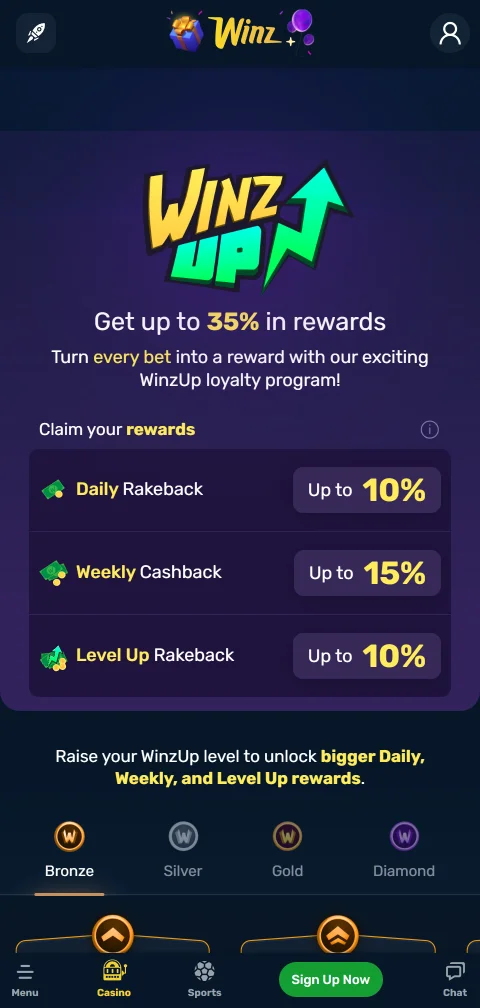 Winz Casino security, licence and player protection details
