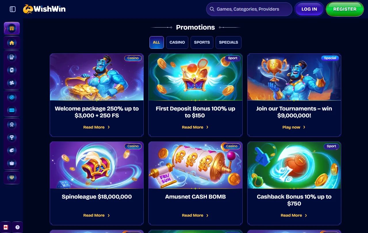 Wishwin Casino bonuses, rewards and welcome offer analysis