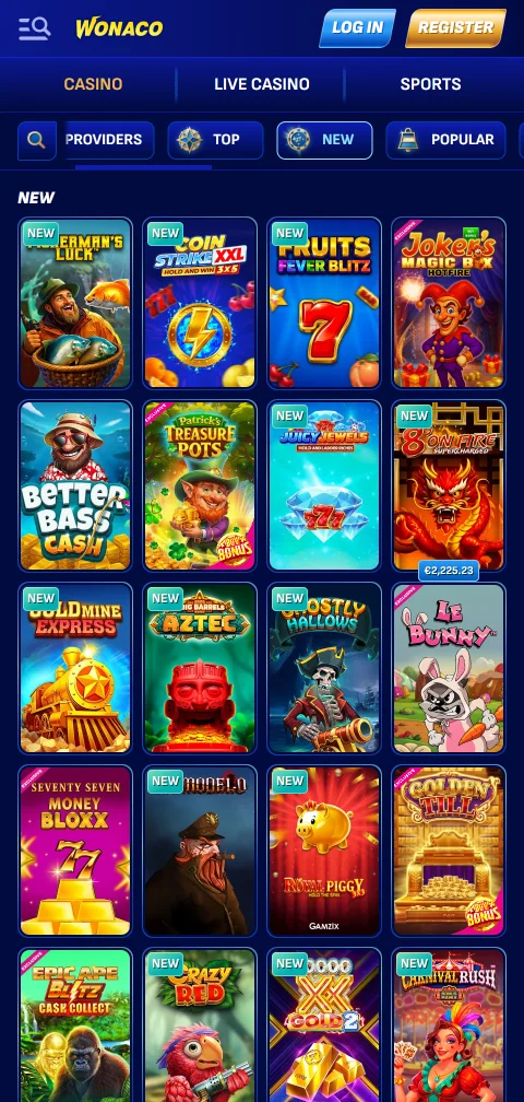 Wonaco Casino deposit methods and withdrawal overview