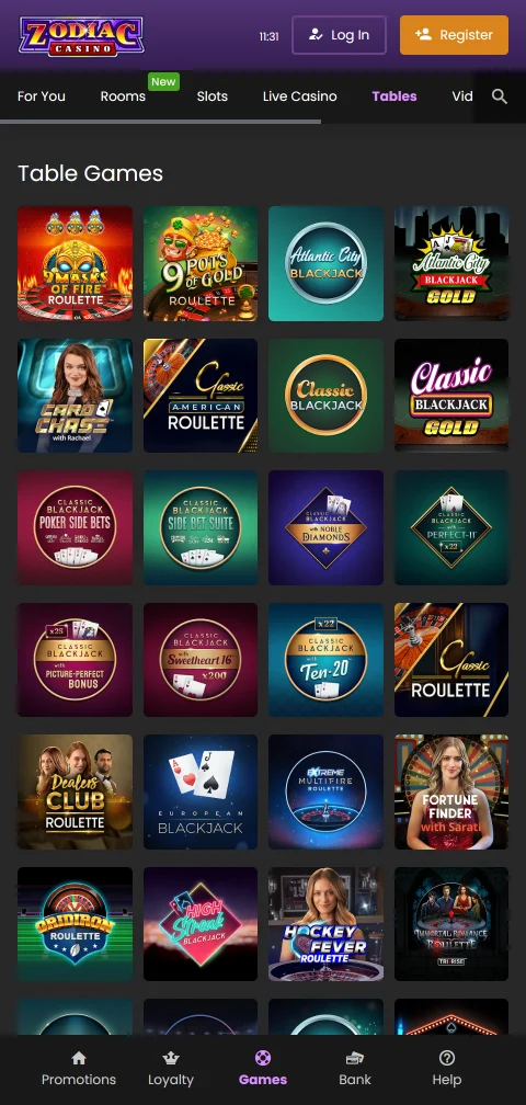 Zodiac Casino payments with deposits, withdrawals and banking options